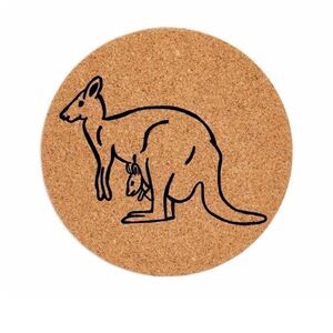 Kangaroo Cork Trivet Heat Resistant Animal Hot Pad for Kitchen Laser Engraved